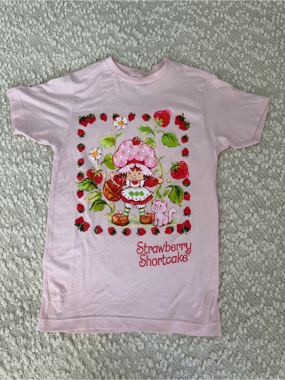 Strawberry Shortcake Pink Graphic T-Shirt Small Mad Engine Retro Tee